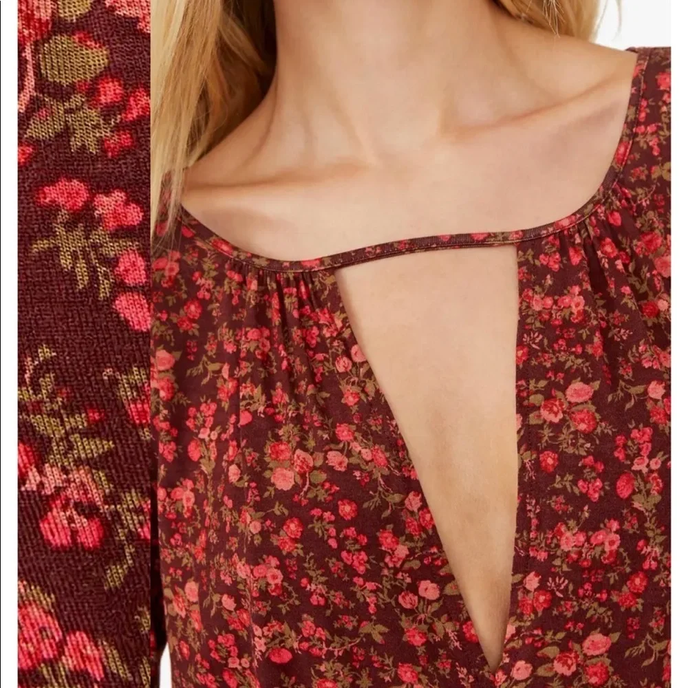 Free People Kaya Print Cutout Bodysuit - Medium - Picture 4 of 5